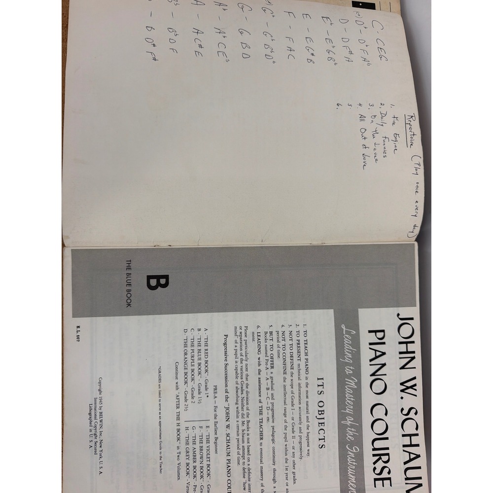 John W Schaum Piano Course Red Book A and Blue Book B Vintage Sheet Music Lot - Picture 8 of 10